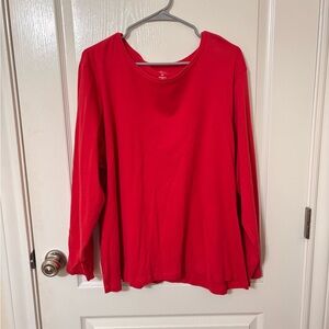 Women's Red Long Sleeve Top